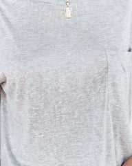 Magnolia Cotton Blend Pocket Tee - Heather Grey Oshnow