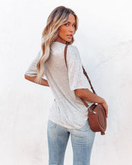 Magnolia Cotton Blend Pocket Tee - Heather Grey Oshnow