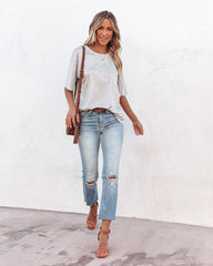 Magnolia Cotton Blend Pocket Tee - Heather Grey Oshnow