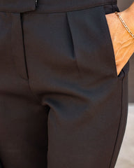 Making Boss Moves Pocketed Straight Leg Pants - Black Oshnow