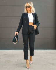 Making Boss Moves Pocketed Straight Leg Pants - Black Oshnow