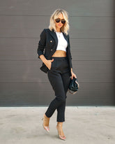 Making Boss Moves Pocketed Straight Leg Pants - Black Oshnow