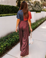 Malina Satin Polka Dot Colorblock Jumpsuit Oshnow