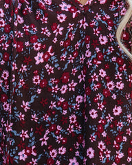 Maloney Printed Tassel Top - Chocolate Oshnow