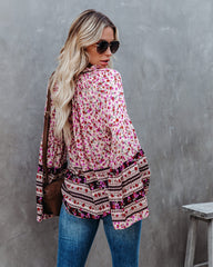 Maloney Printed Tassel Top - Natural Oshnow