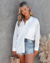 Malta Cotton Eyelet Button Down Top Oshnow