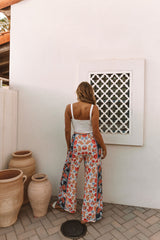 Marcelina Printed High Rise Palazzo Pants - Navy Oshnow