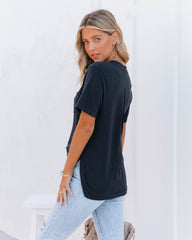 Mariya Cotton Pocket Tee - Black Oshnow