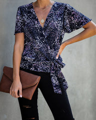 Marlowe Printed Wrap Blouse Oshnow