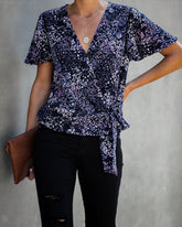 Marlowe Printed Wrap Blouse Oshnow