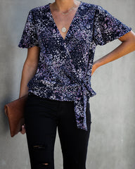Marlowe Printed Wrap Blouse Oshnow