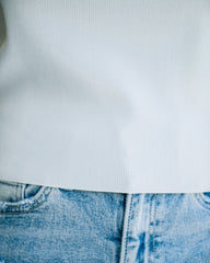 Maven Crop Ruffle Knit Tank - White Oshnow