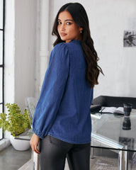 Mavi Tencel Button Down Ruffle Top Oshnow