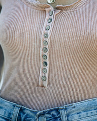 Maxton Thermal Henley Bodysuit - Mauve Oshnow