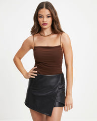 Maya Ruched Bodysuit - Chocolate Oshnow