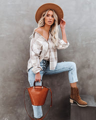 Maybe Baby Cotton Plaid Button Down Top Oshnow