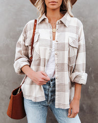 Maybe Baby Cotton Plaid Button Down Top Oshnow