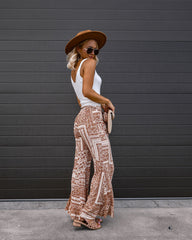 Mckenna Printed Bell Bottom Pants Oshnow