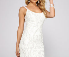 Melissa Sequin Mesh Cross-Back Dress Oshnow