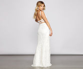 Melissa Sequin Mesh Cross-Back Dress Oshnow