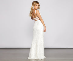 Melissa Sequin Mesh Cross-Back Dress Oshnow