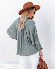 Mendez Washed Dolman Top - Dusty Sage Oshnow