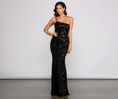 Meredith One-Shoulder Sequin Formal Dress Oshnow