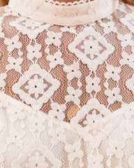 Meridian Lace Blouse - Cream Oshnow