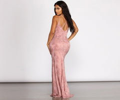 Mia Formal Velvet Burnout Dress Oshnow