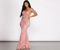 Mia Formal Velvet Burnout Dress Oshnow