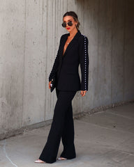 Michella Wide Leg Pants - Black Oshnow