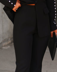 Michella Wide Leg Pants - Black Oshnow