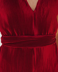 Midnight Love Plisse Jumpsuit - Wine - SALE Oshnow