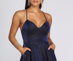 Midnight Sparkle Skater Dress Oshnow