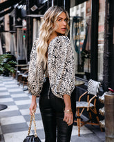 Mika Printed Crop Blouse Oshnow