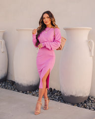 Mind, Body, Soul Ribbed Dolman Sleeve Crop Top - Pink Oshnow