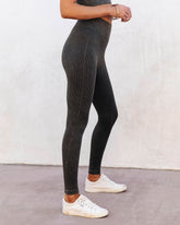Mineral Ribbed High-Rise Leggings - Olive Oshnow