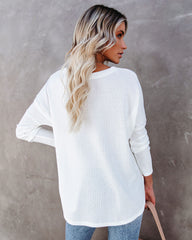 Miriam Button Down Knit Top - White Oshnow