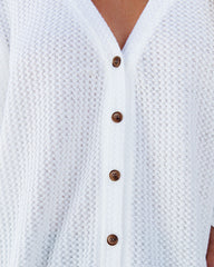 Miriam Button Down Knit Top - White Oshnow