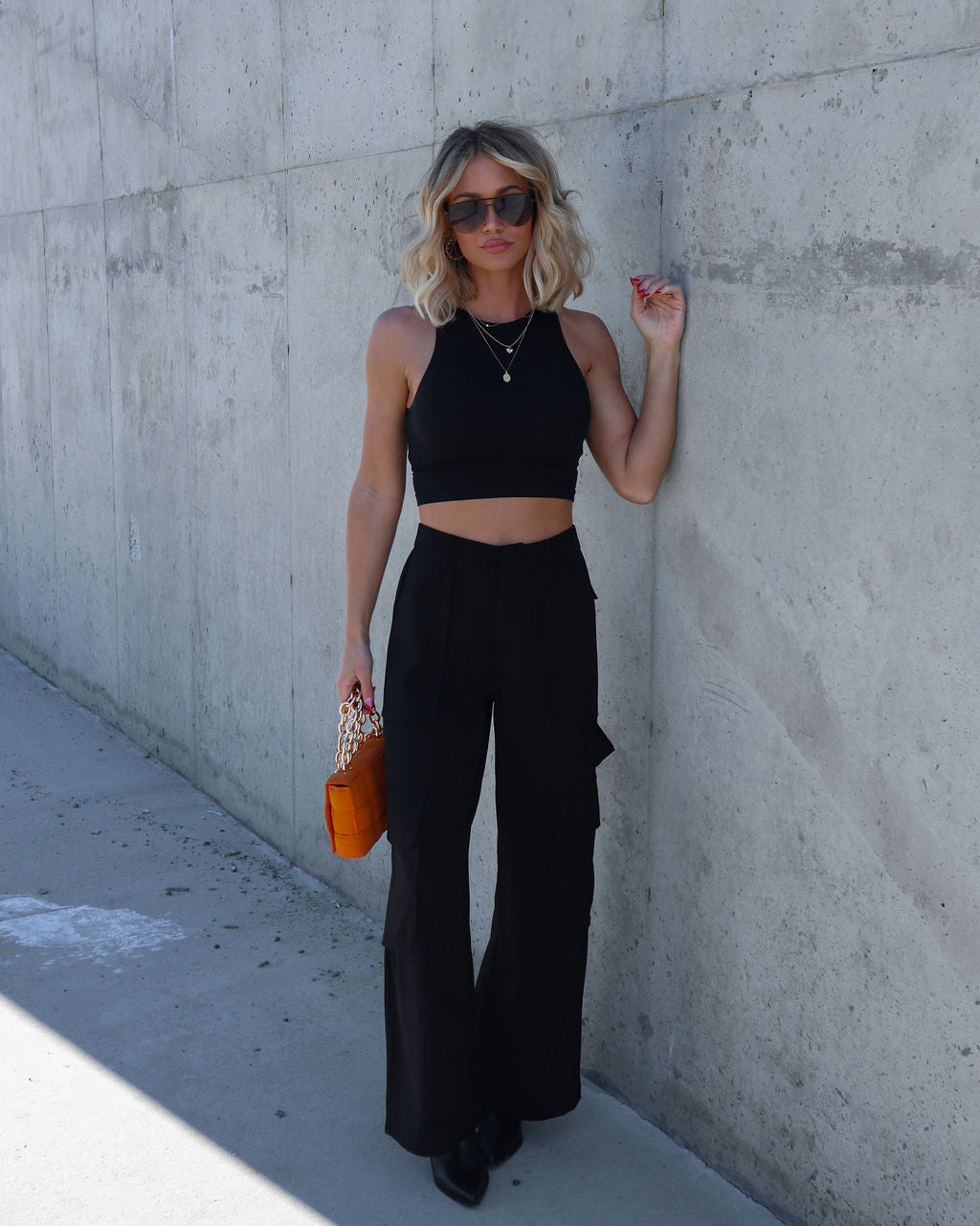 Mission Possible Cargo Wide Leg Pants - Black Oshnow