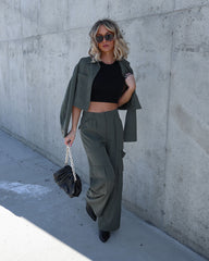 Mission Possible Cargo Wide Leg Pants - Olive Oshnow