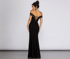 Monet Off Shoulder Evening Gown Oshnow