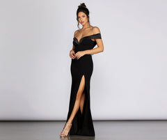Monet Off Shoulder Evening Gown Oshnow