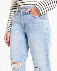 Monroe High Rise Rigid Distressed Straight Jeans