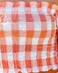 My Happy Ending Smocked Gingham Off The Shoulder Top Oshnow