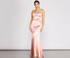 Nahla Formal Satin Mermaid Dress Oshnow