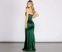 Nala Cowl Neck Satin Dress Oshnow