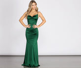 Nala Cowl Neck Satin Dress Oshnow