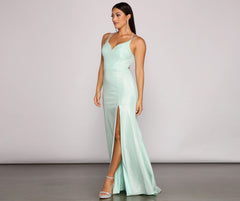 Nani Formal High Slit Lurex Dress Oshnow