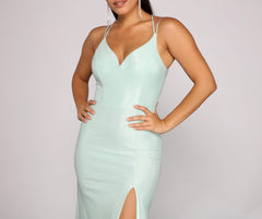 Nani Formal High Slit Lurex Dress Oshnow